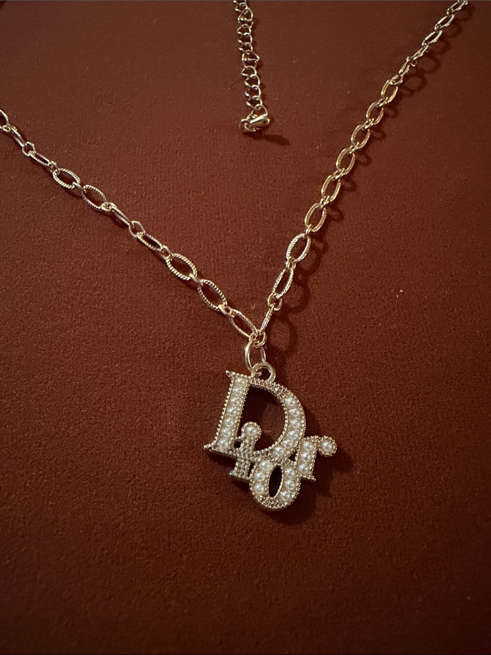 Pearl Logo Pendant Necklace